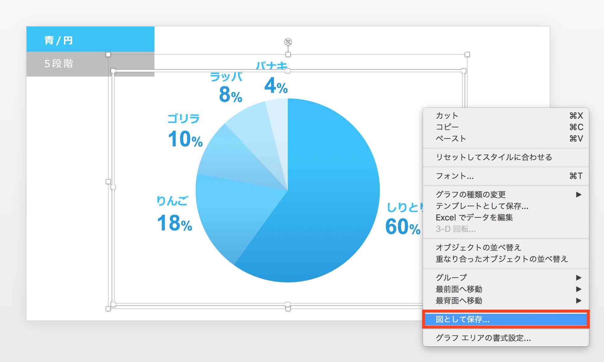 円グラフを画像として保存する方法(グループ化2)